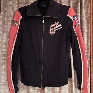 Zipper down sweat jacket